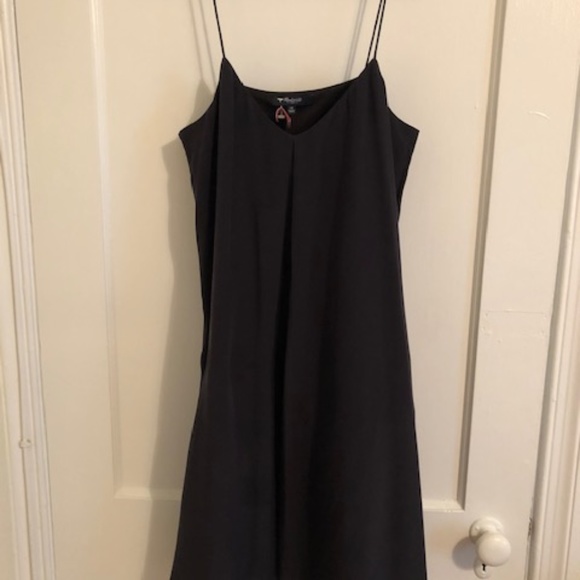 MADEWELL Silk spaghetti strap cami midi dress black - Picture 1 of 3